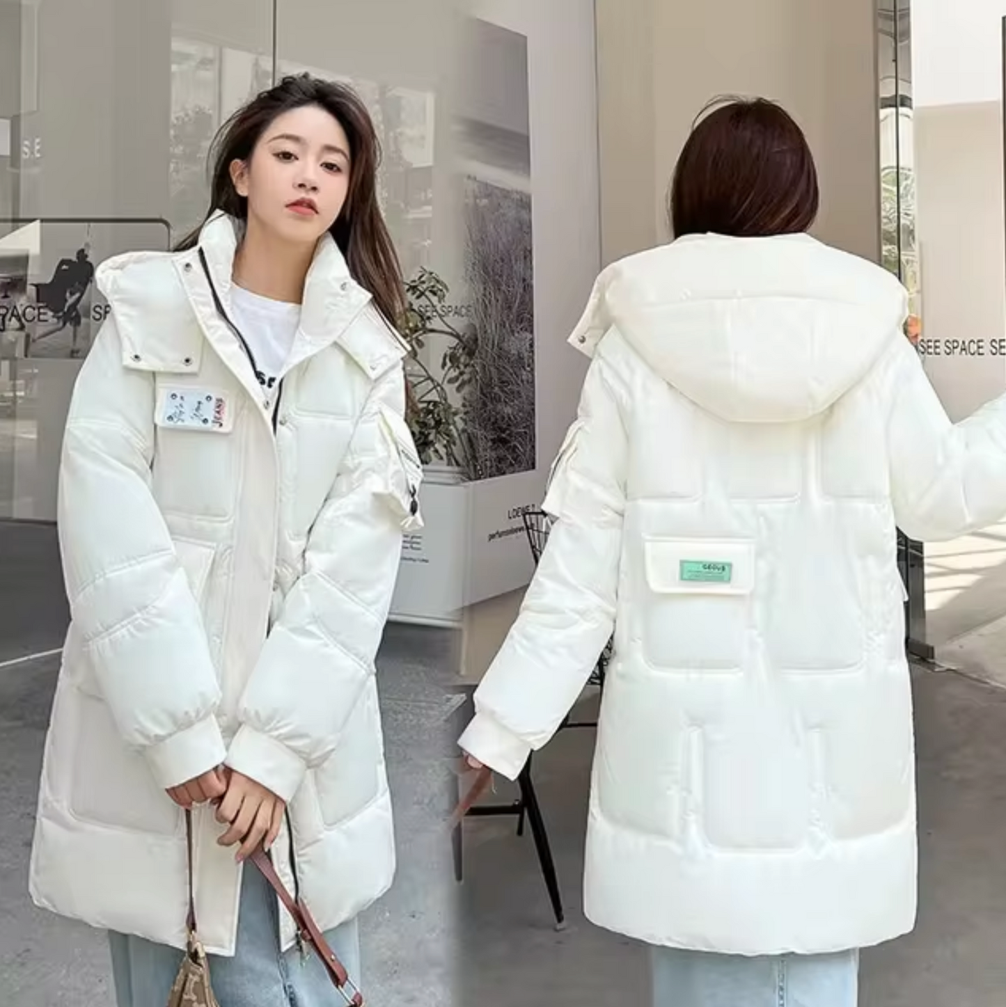 Marta | Long cotton anorak with hood