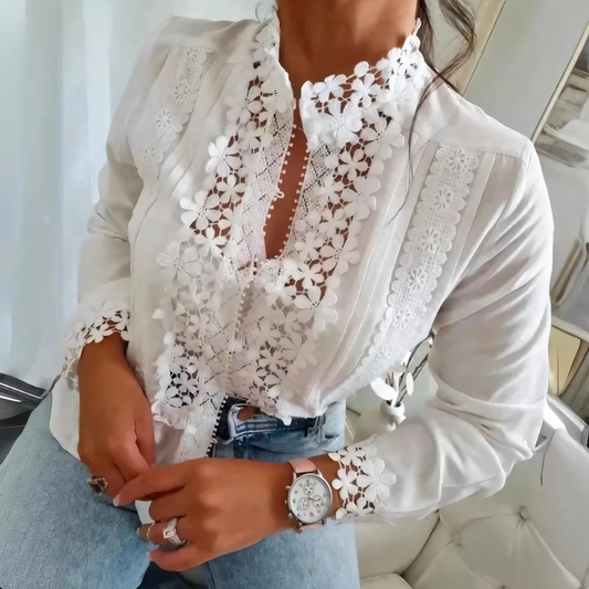 Isabelle® | Floral Blouse With Lace Pattern