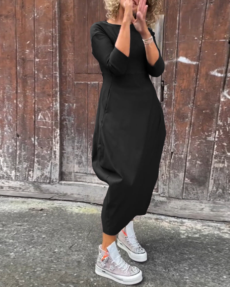 Alice | Elegant, simple Prosta dress with long sleeves and pockets