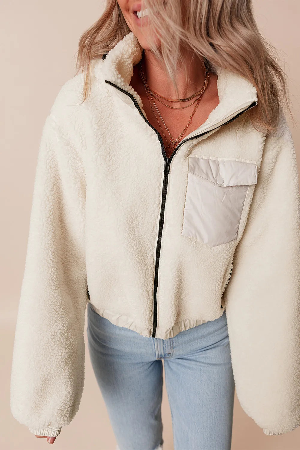 Claudine | Long sleeve hooded jacket with zip fastening