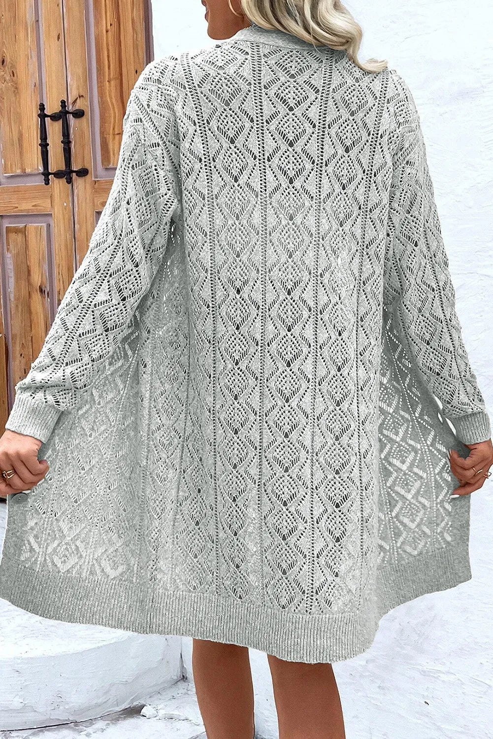 Lilli | Long-sleeved cardigan with openwork button placket