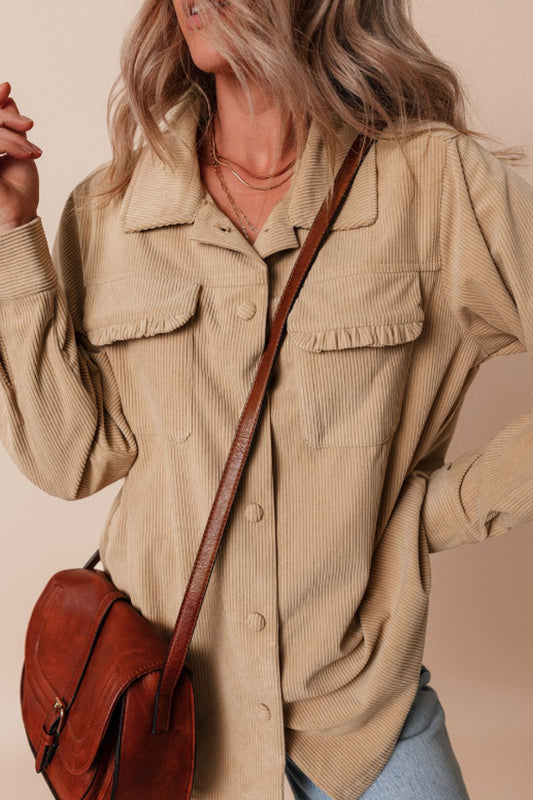 Ileana | Long-sleeved jacket with ruffles and buttons