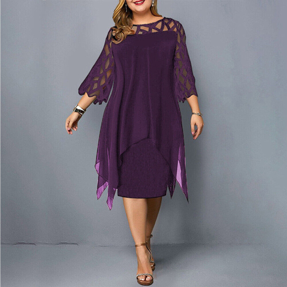 Stephanie | Women's 3/4 Sleeve A-Line Midi Dress