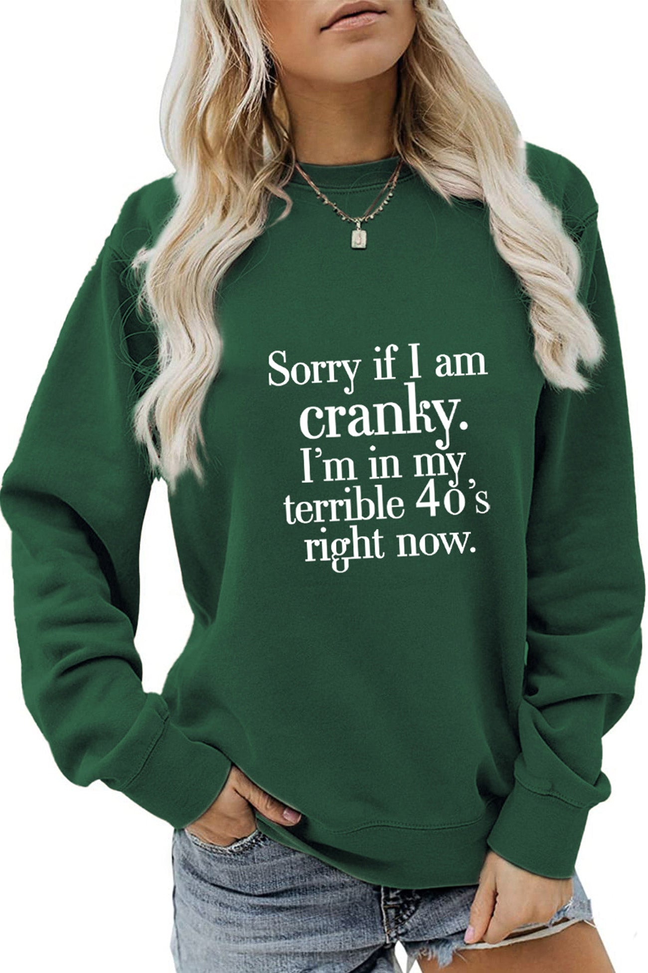 Lorena | Sweatshirt with “Cranky 40s” print.