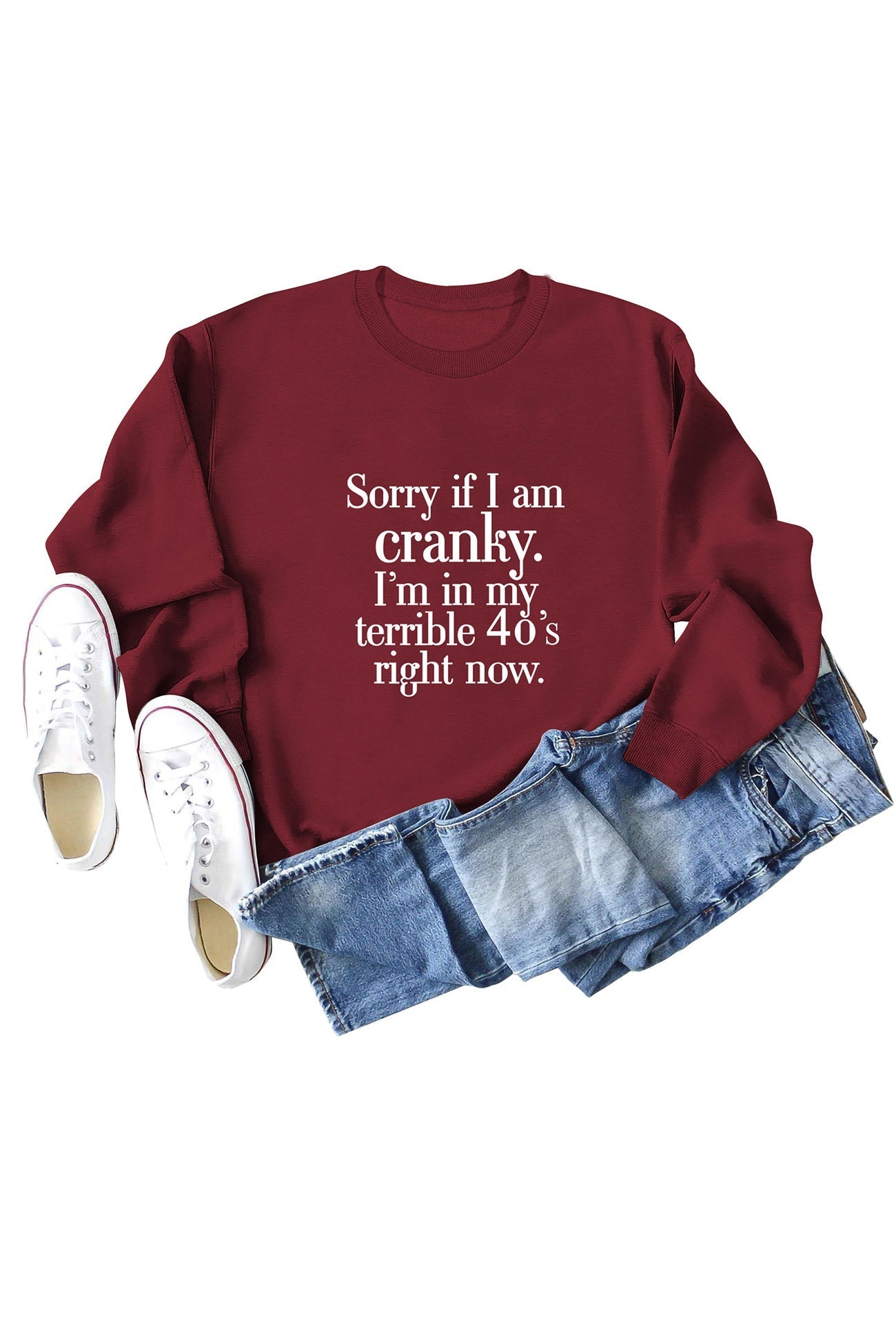 Lorena | Sweatshirt with “Cranky 40s” print.