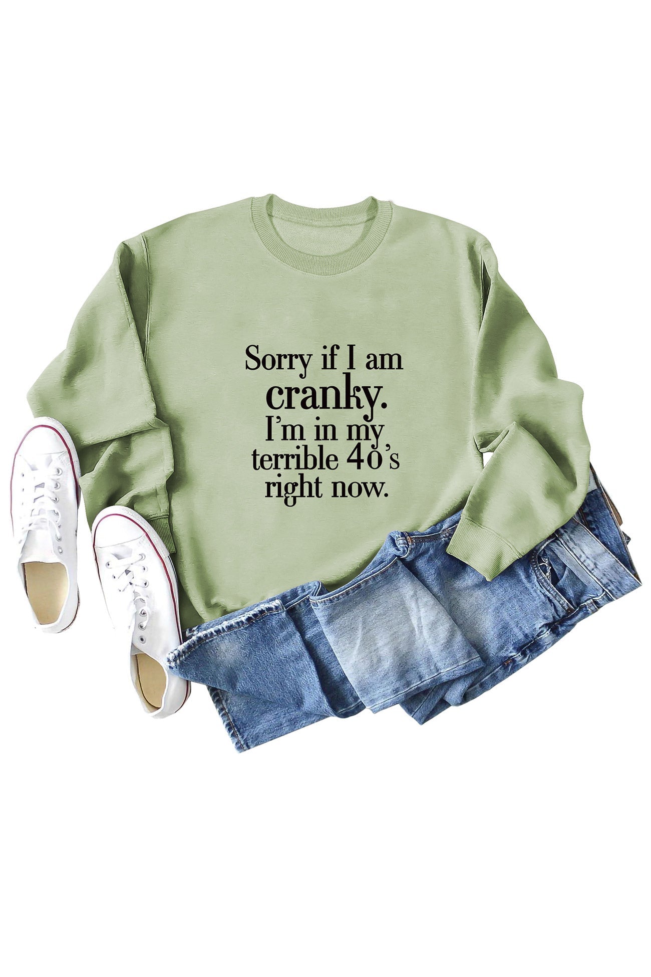 Lorena | Sweatshirt with “Cranky 40s” print.