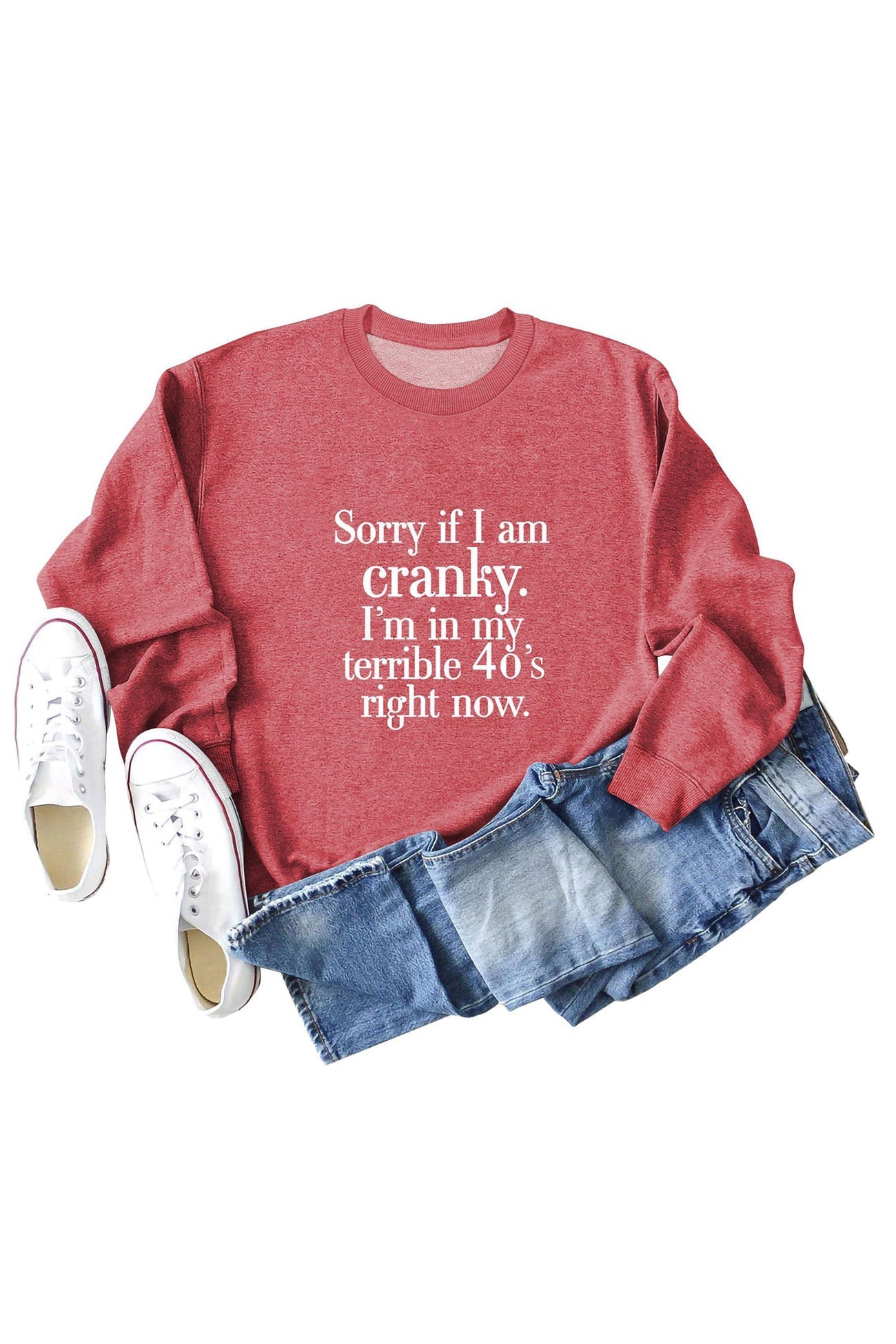 Lorena | Sweatshirt with “Cranky 40s” print.