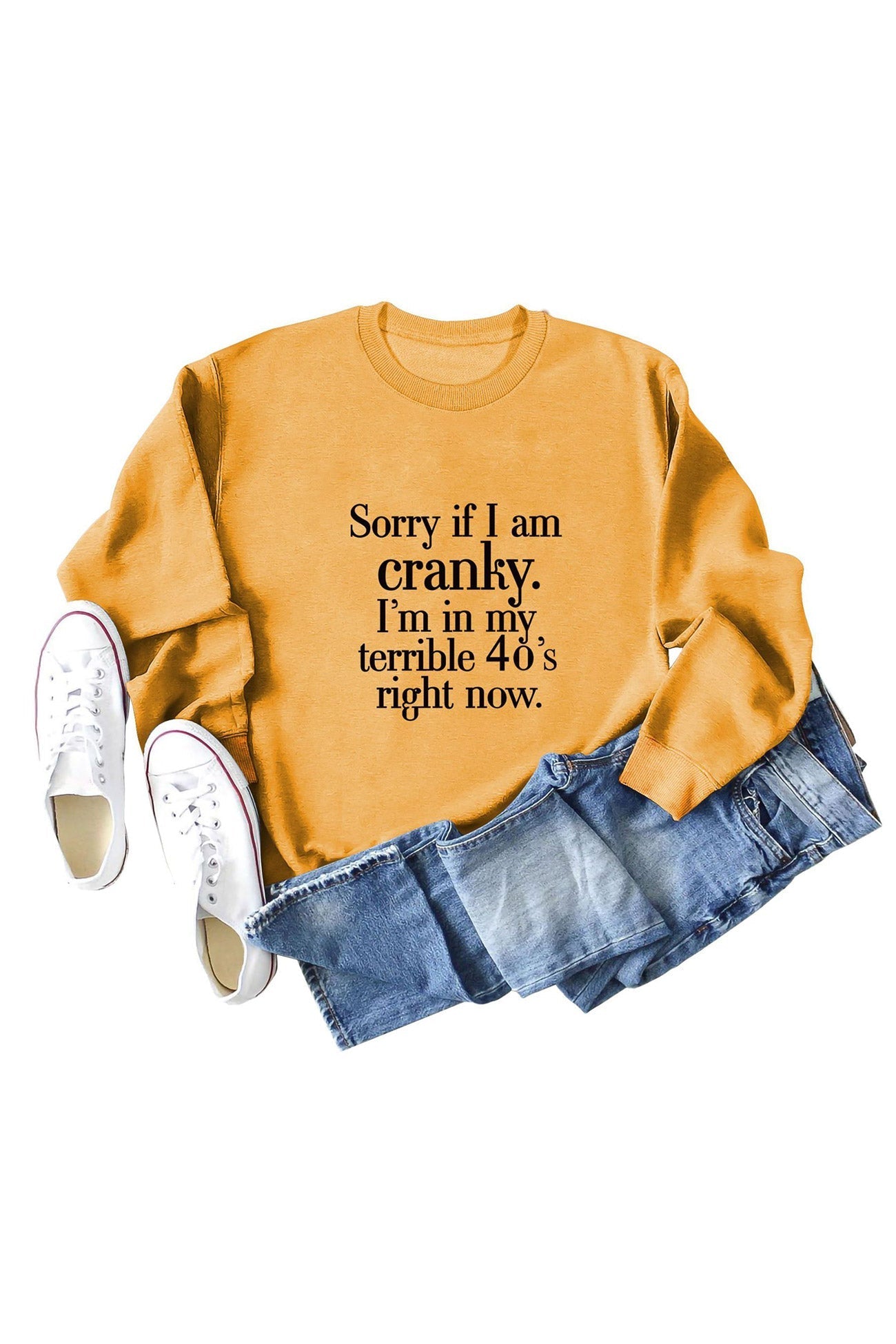 Lorena | Sweatshirt with “Cranky 40s” print.