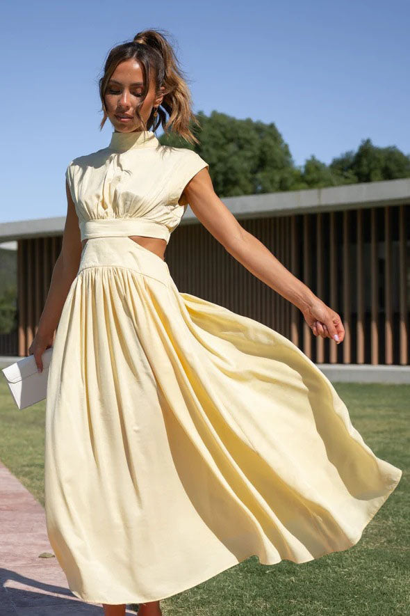 Rafaela® | Holiday Midi Dress With Cut-Out Waist And Pockets