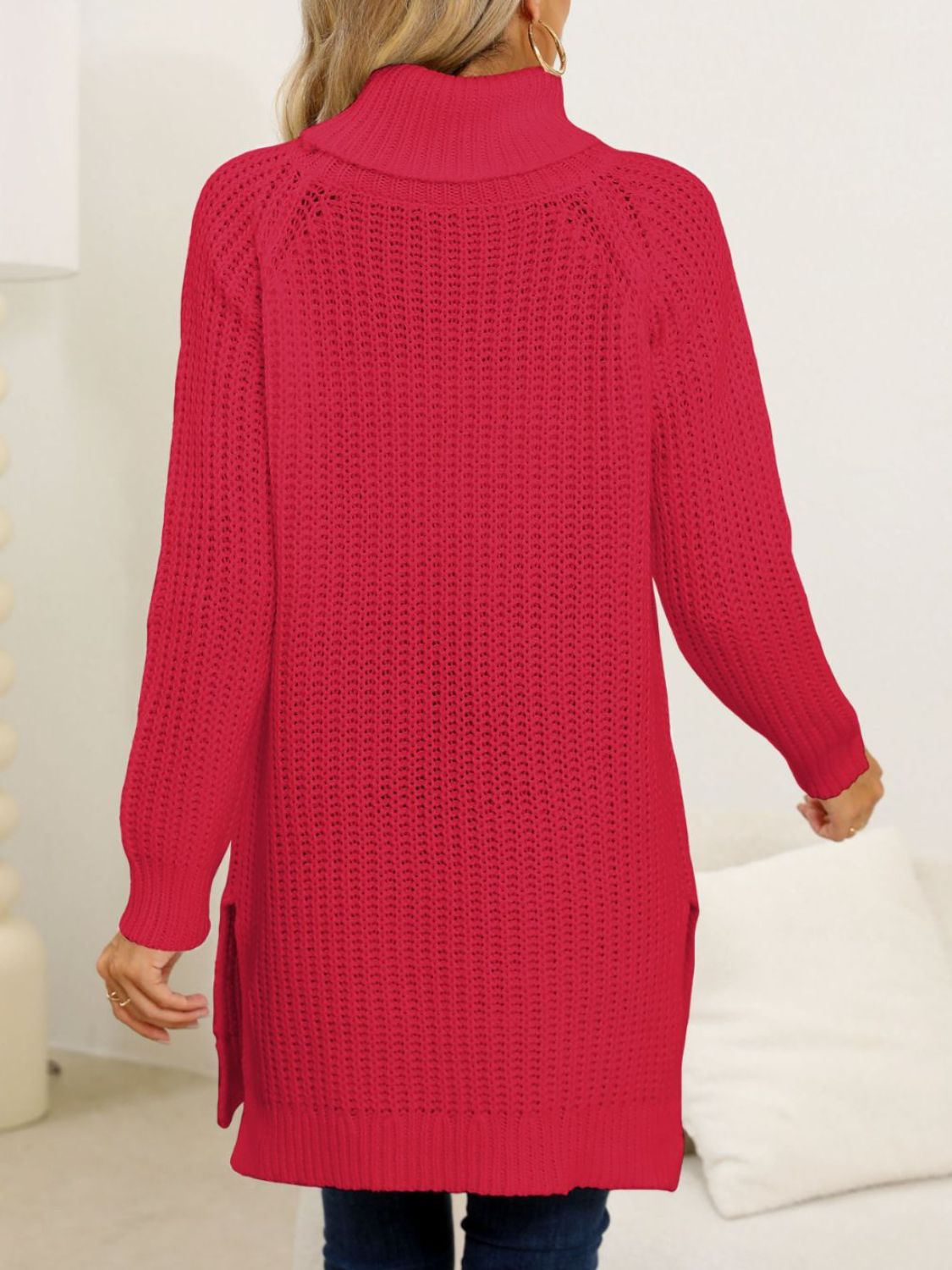 Anke | Turtleneck sweater with slit and long sleeves