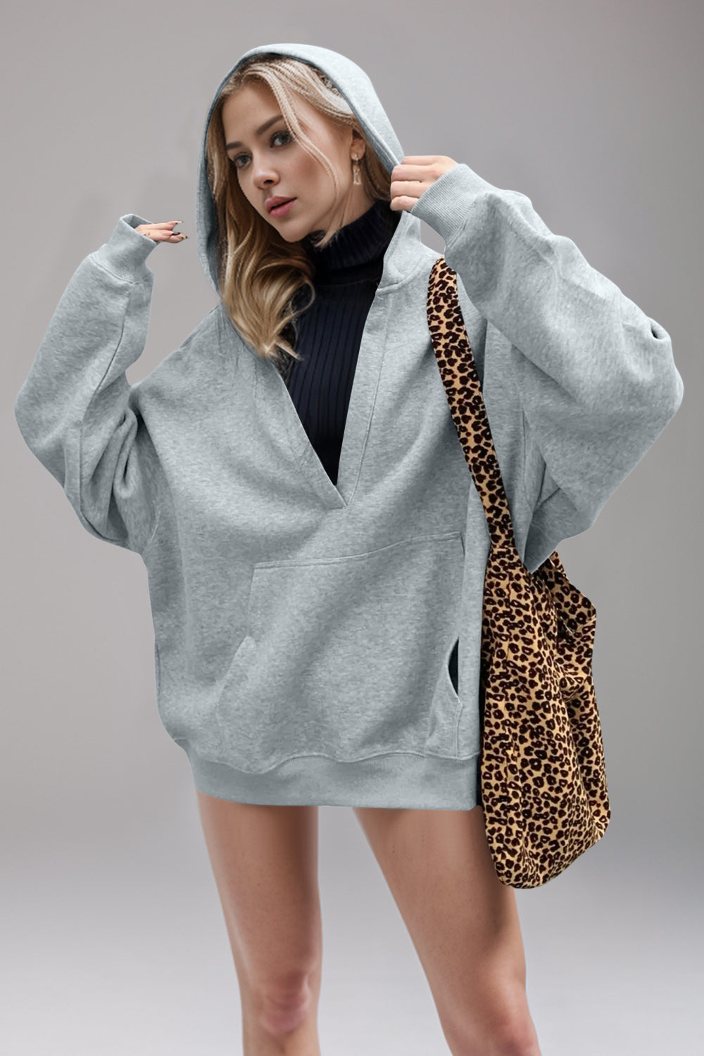 Bernadette | Basic Bae Air Scuba long sleeve hoodie with kangaroo pocket