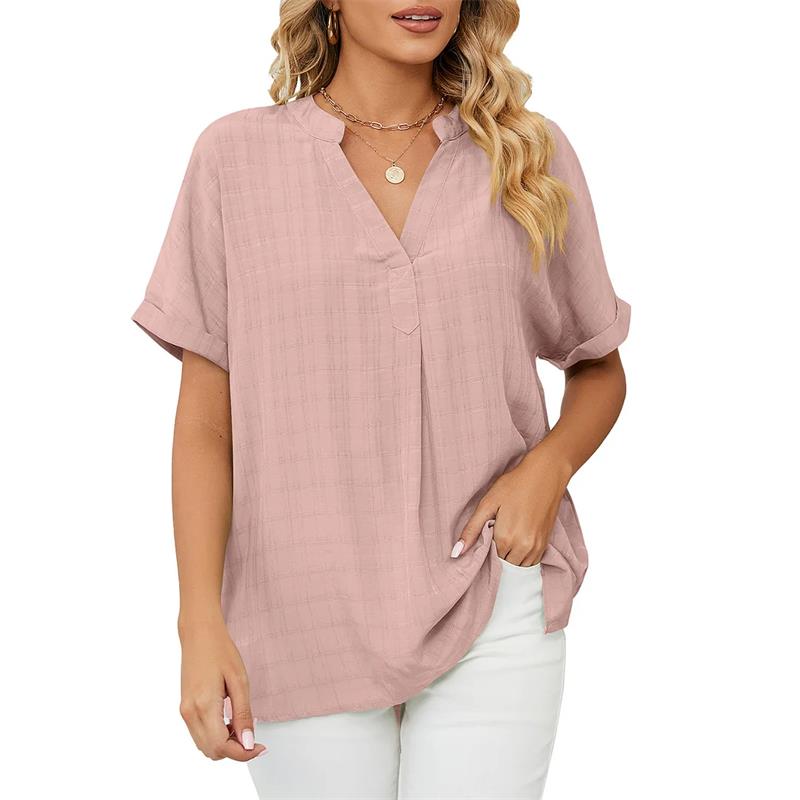 Liliana® | Classic V-Neck Short-Sleeved Blouse