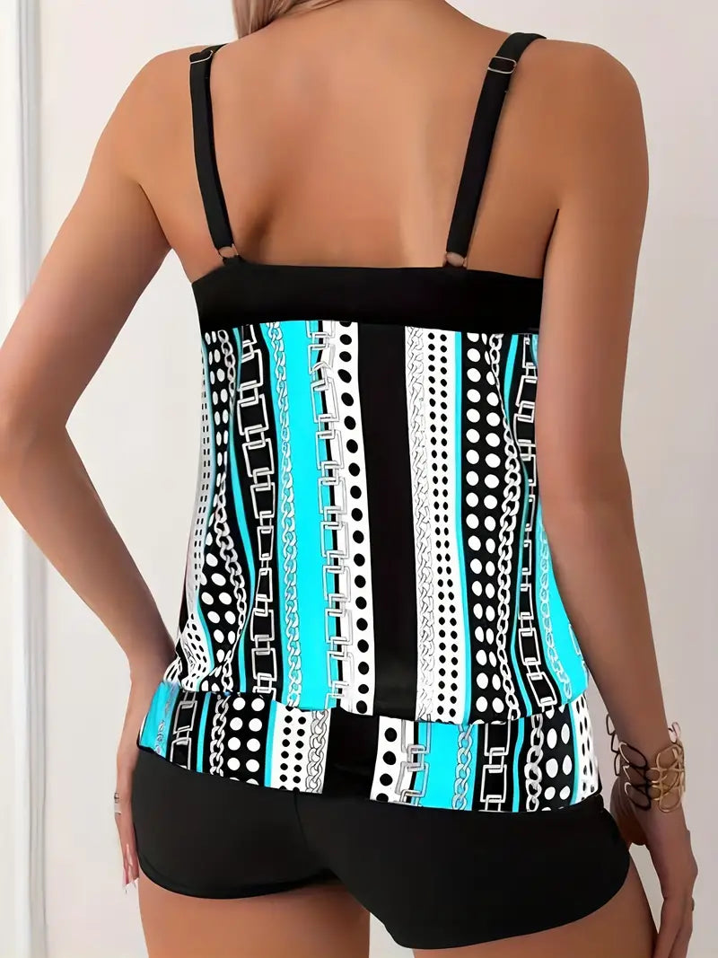 Libby® | Striped Tankini With Print
