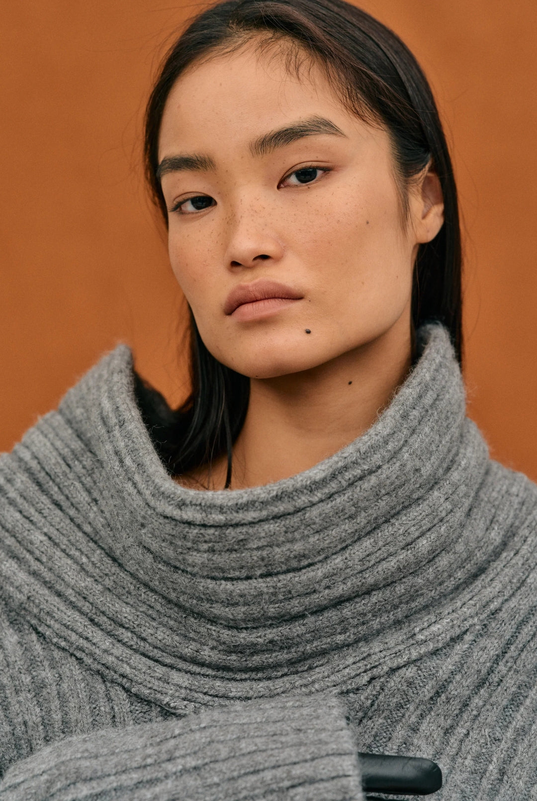 Leire® | Pull oversize for women with rouleau haut Tricoté