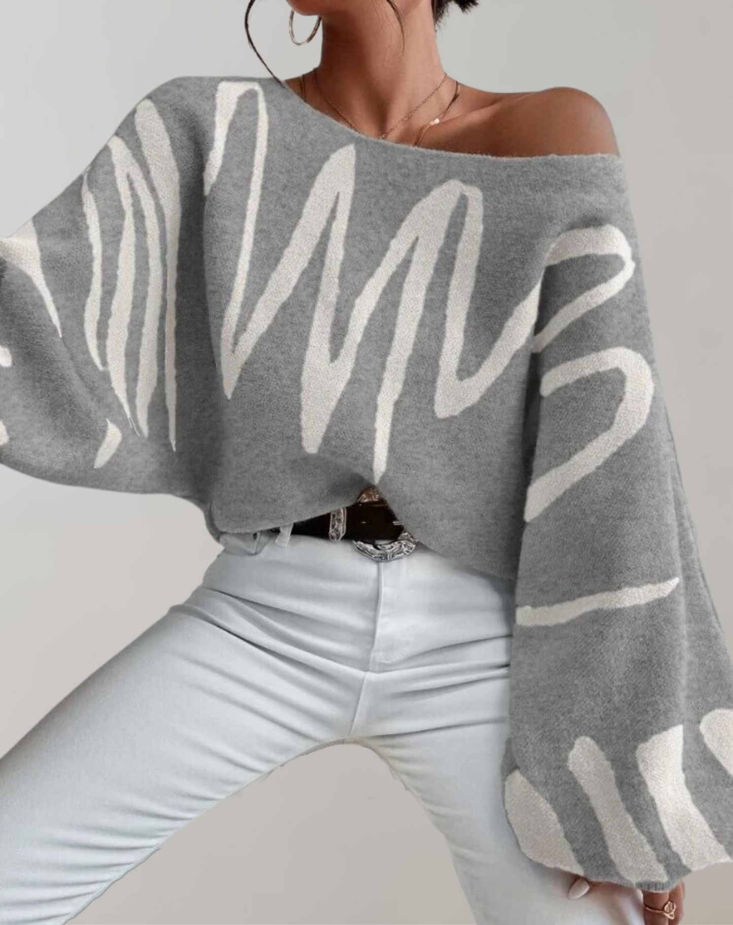 Silvia® | Print Lantern Sleeve Off-Shoulder