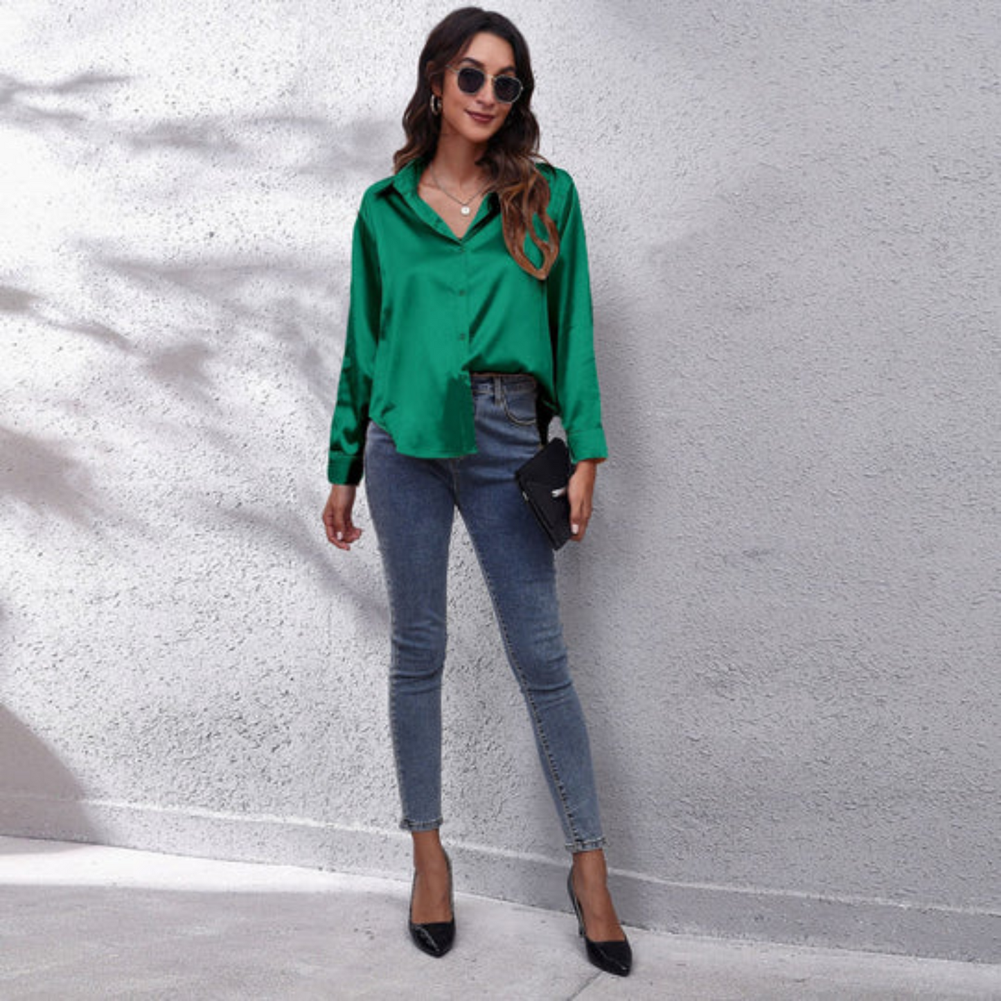 Carina | Satin summer blouse for women