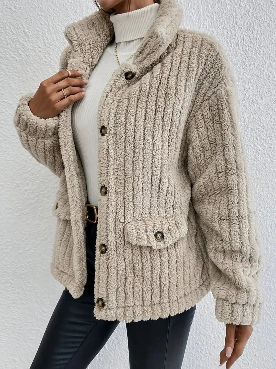 Esther® | Cardigan with buttons in double-face velvet