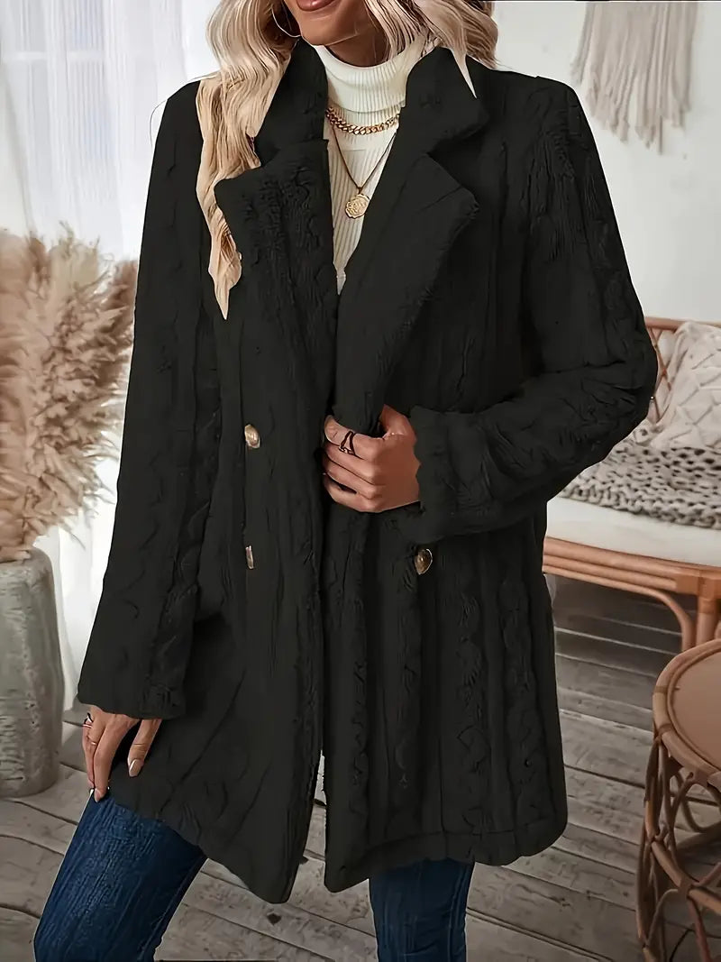 Catherine | Soft solid color thermal coat with long sleeves