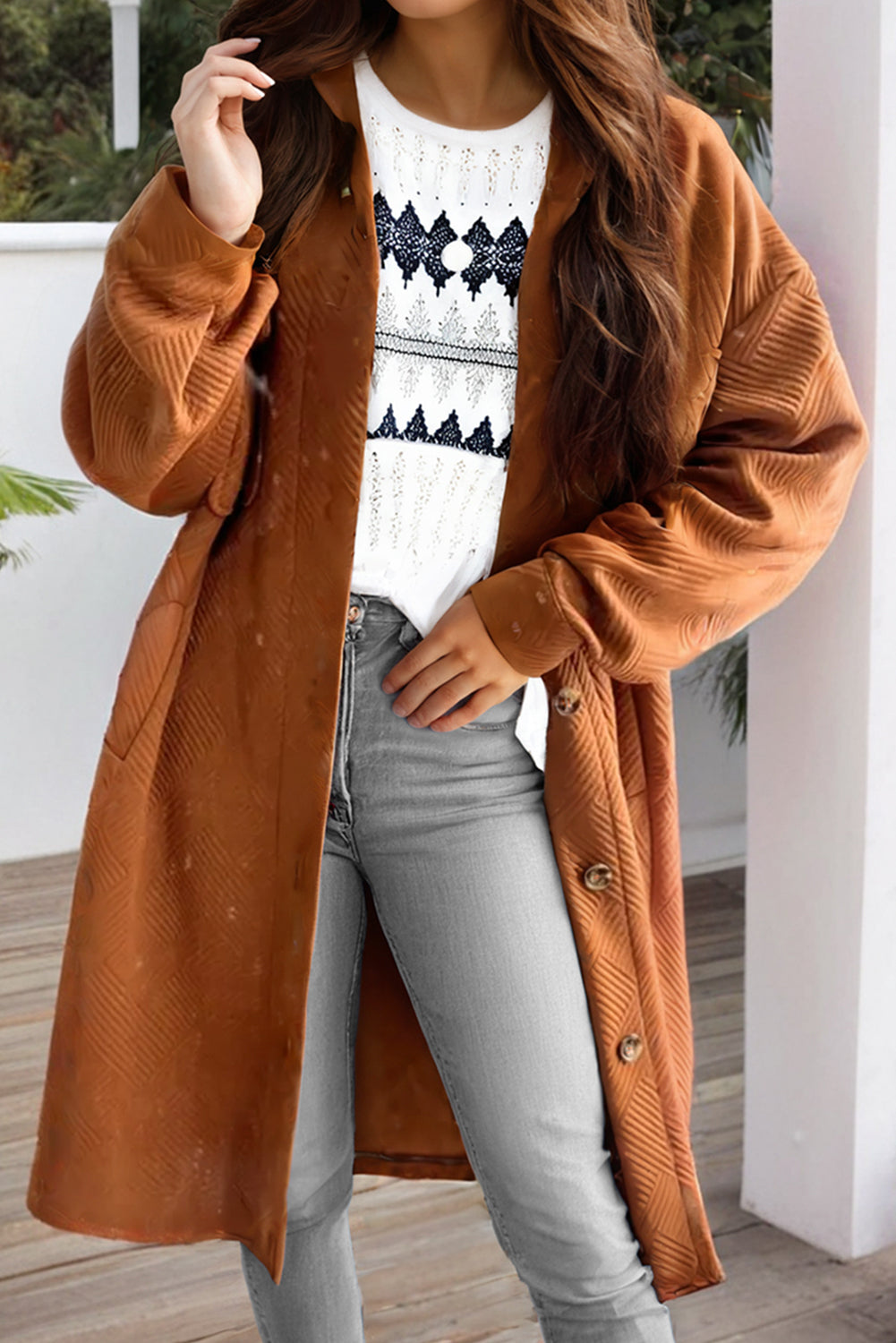 Marina | Structured coat with button placket and collar