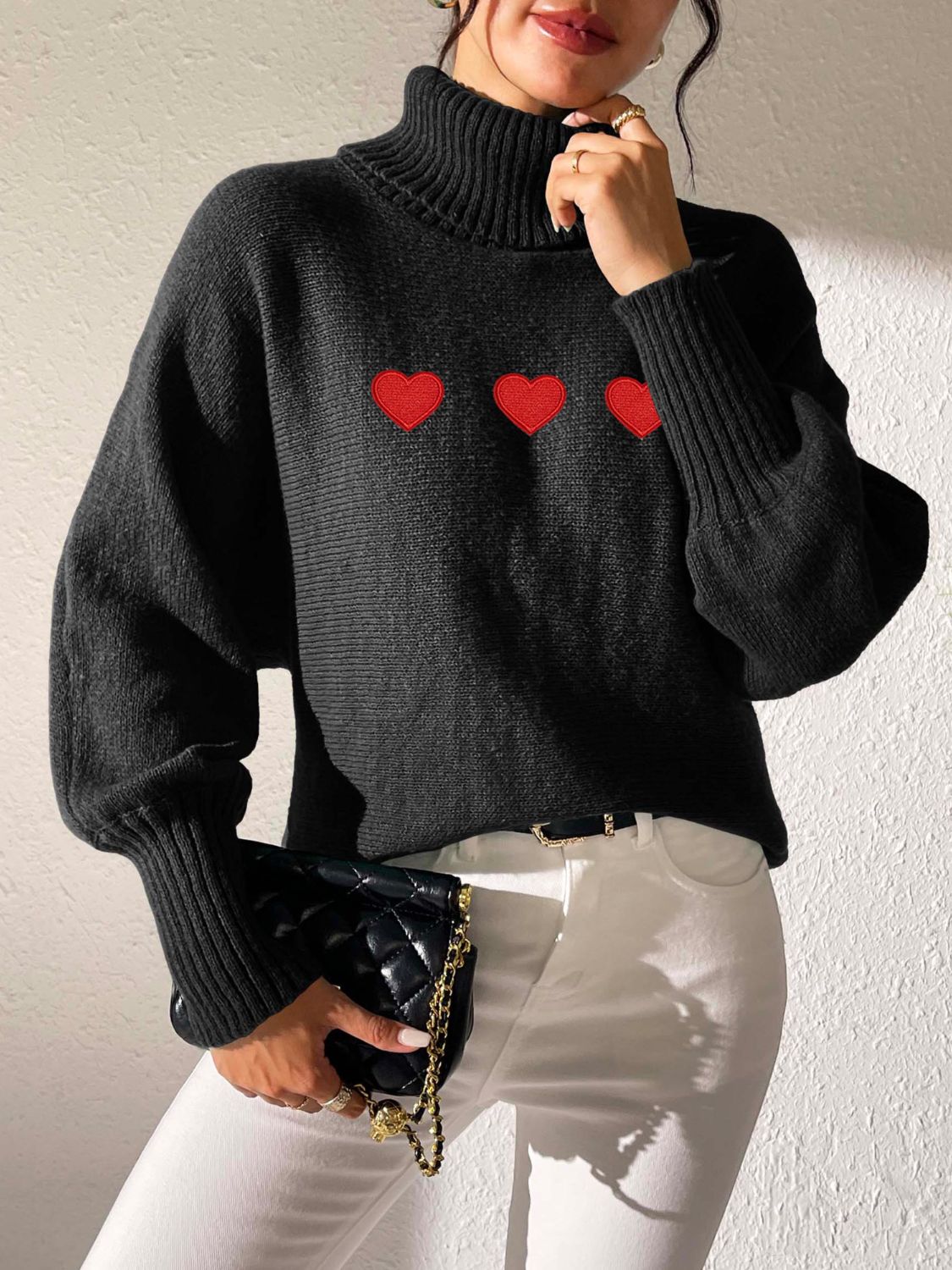 Monica | Heart turtleneck with long sleeves