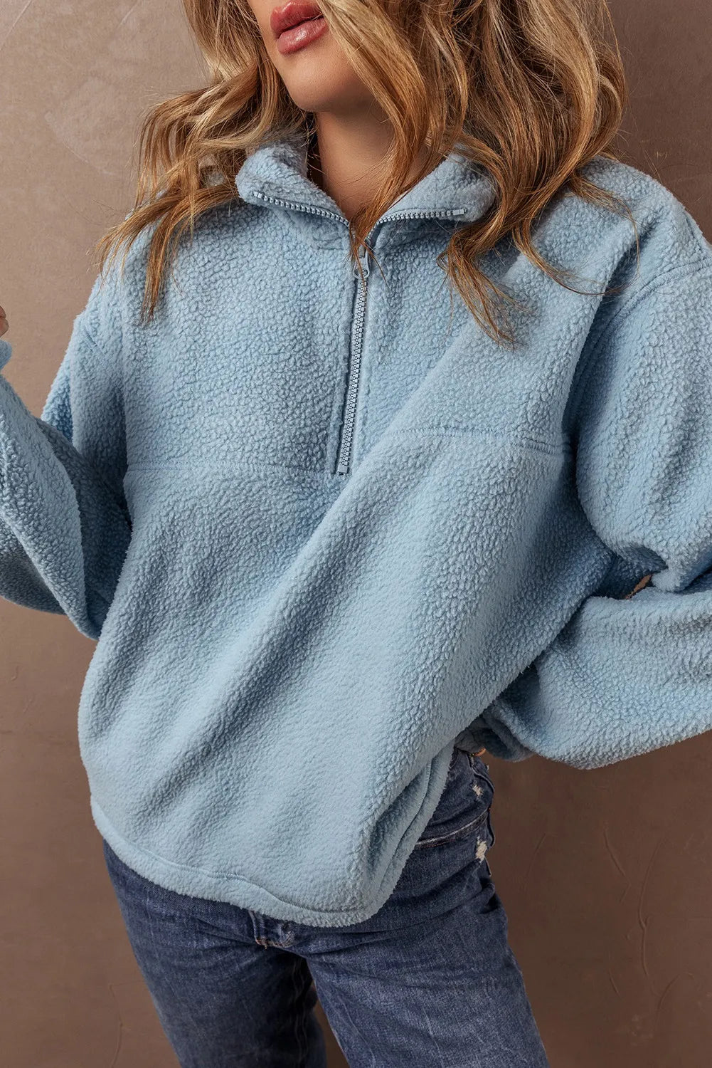 Brigitta | Long sleeve half zip sweatshirt