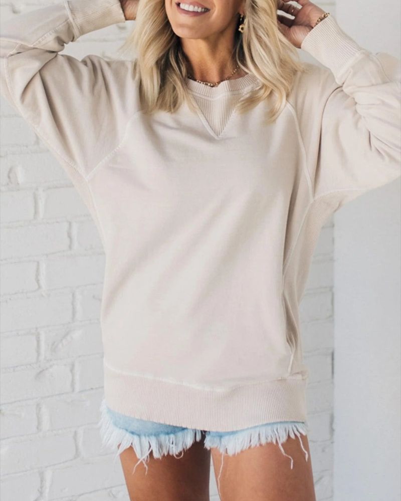 Jimena | Pullover with ribbed inserts and pockets
