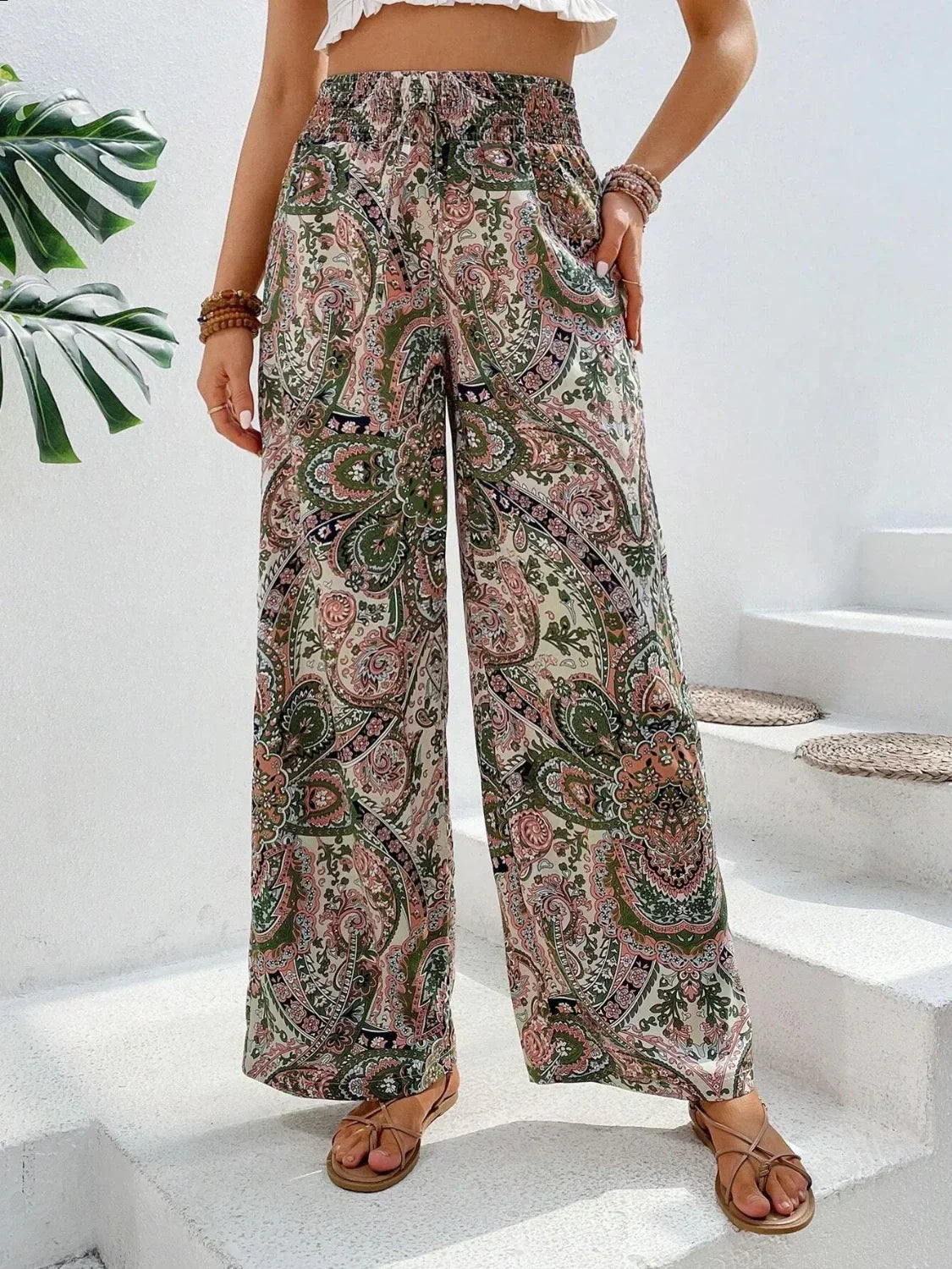 Kimberly® | Elegant Printed Wide-Leg Trousers