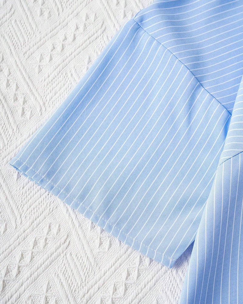 Soraya® | Striped Round-Neck Blouse With Half-Length Sleeves