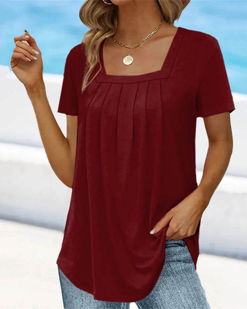 Melanie® | Casual Square Neck Shirt