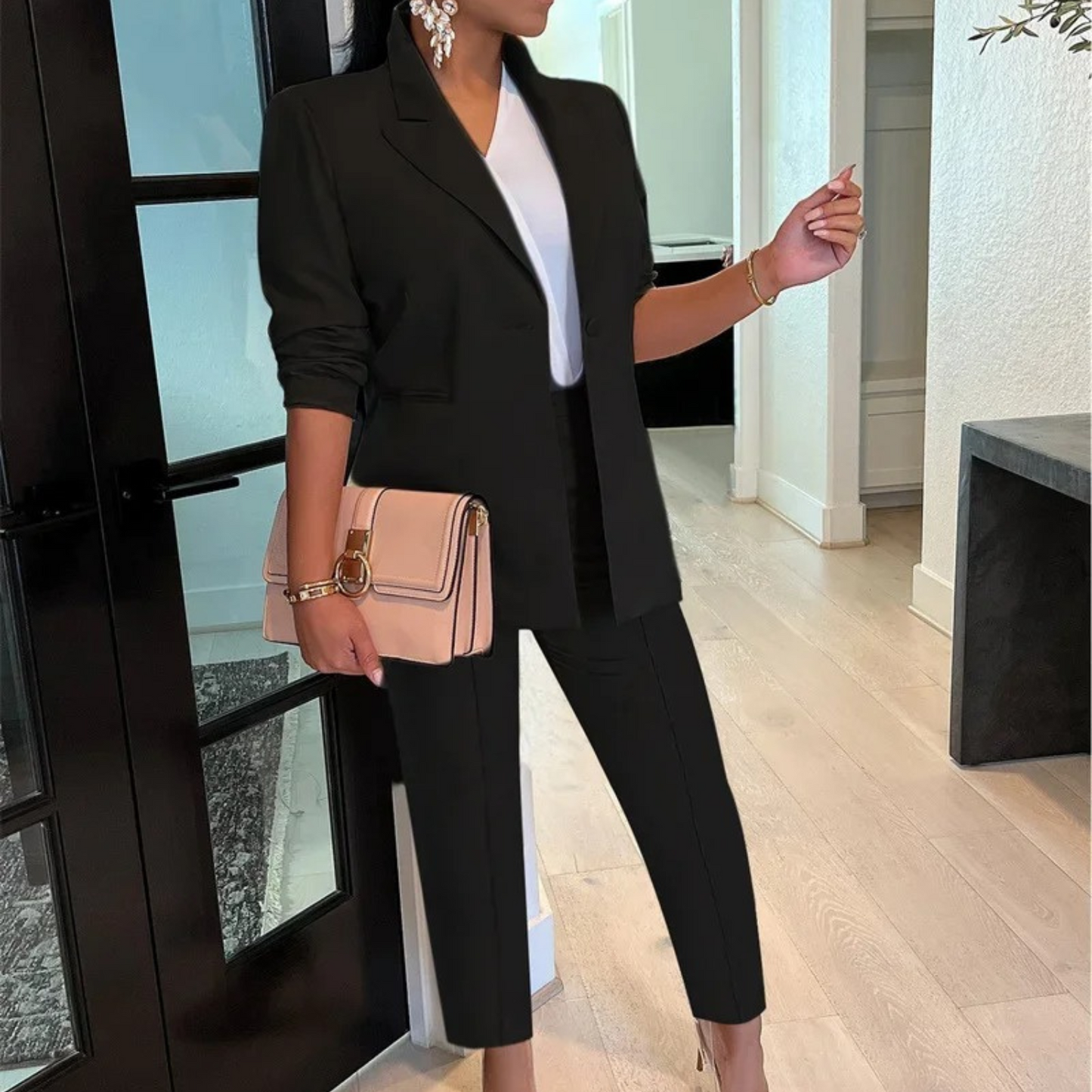 Ricarda® | Chic Autumn Office Style Blazer And Pants Set For Women