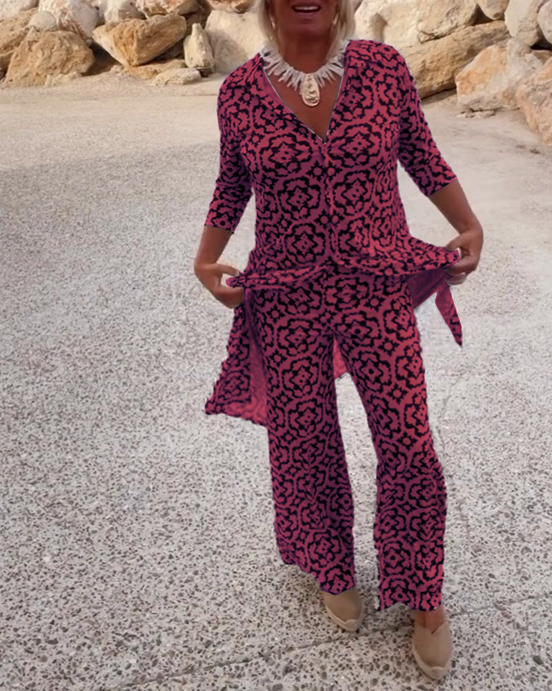 Michelle | Elegant Printed Two-Piece Set for Everyday Style