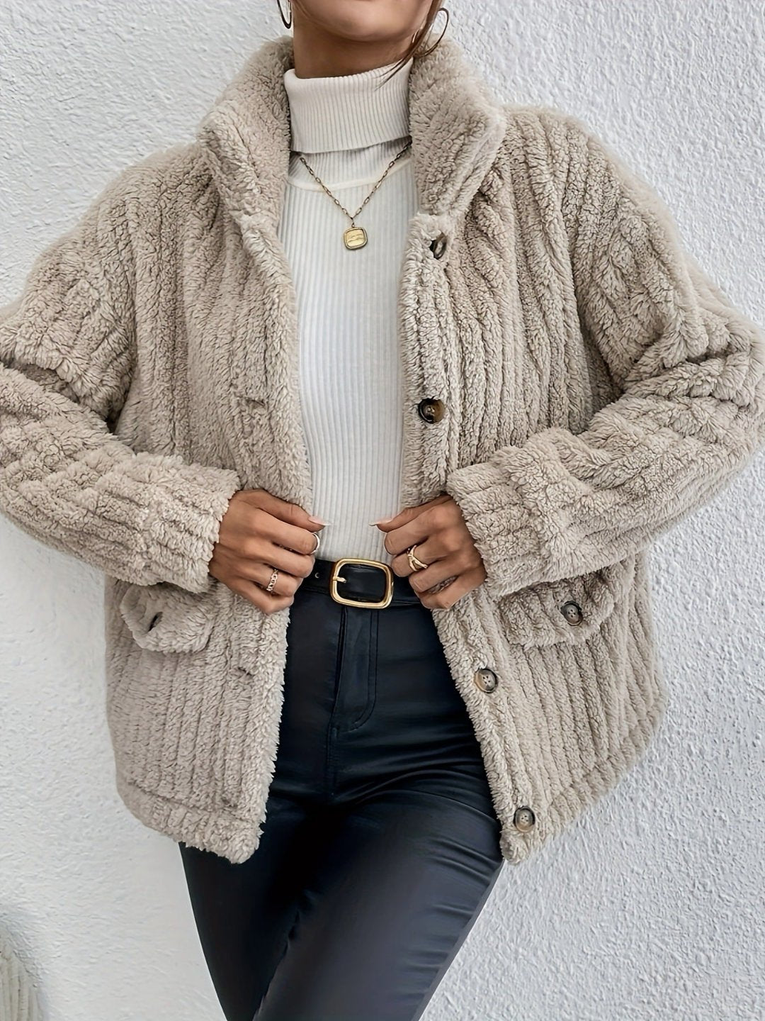 Esther | Cardigan with buttons in double-face velvet