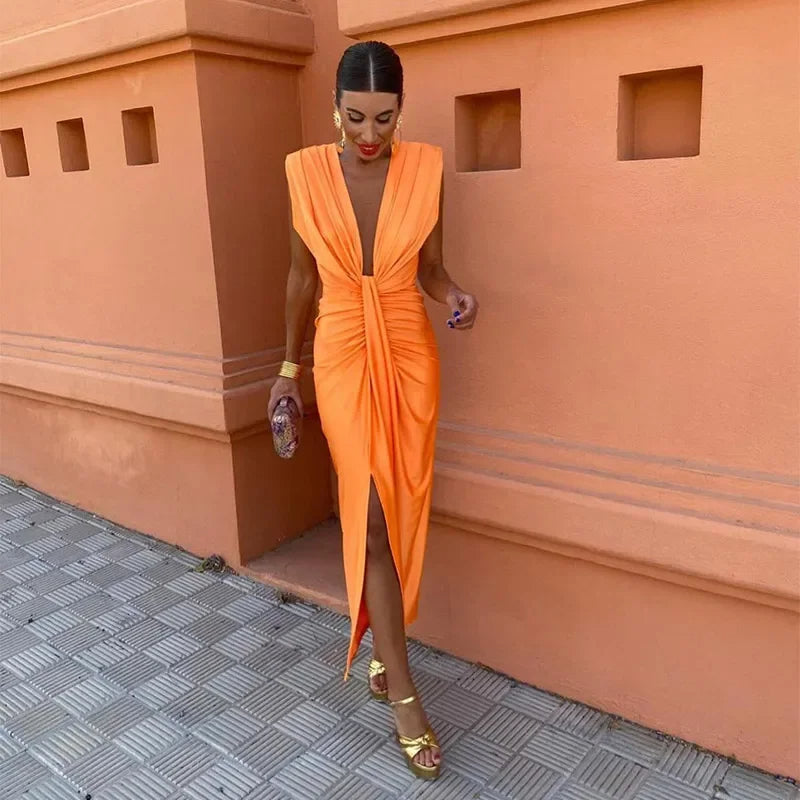 Darcy | Elegant Pleated Maxi Dress