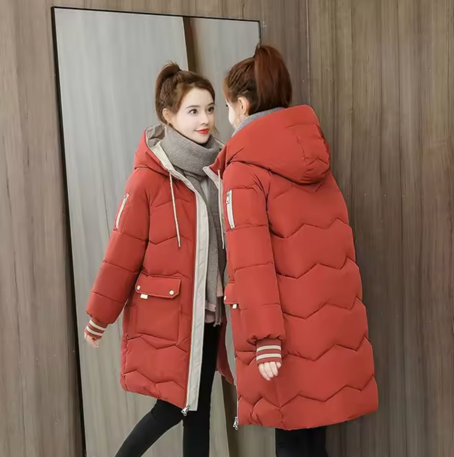 Tania | Long cotton parka coat
