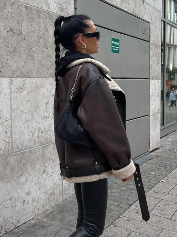 Marta® | Fashionable winter coat: long sleeve women's jacket