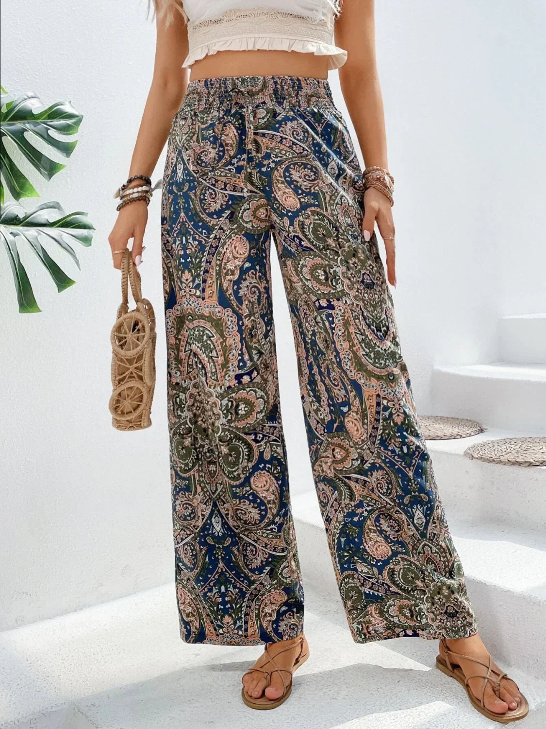 Kimberly® | Elegant Printed Wide-Leg Trousers