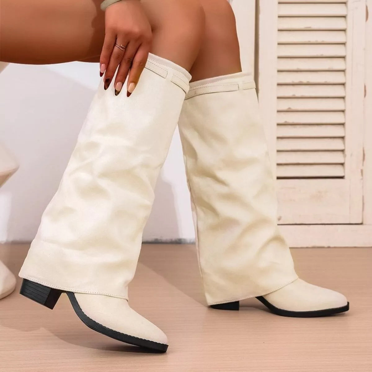 Shannon | Point Toe Block Heels Boots