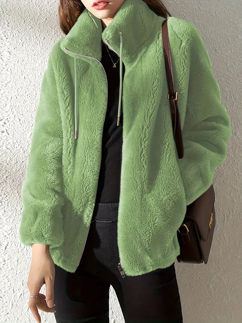 Phoebe | Women's Faux Fur Zip-Up Coat
