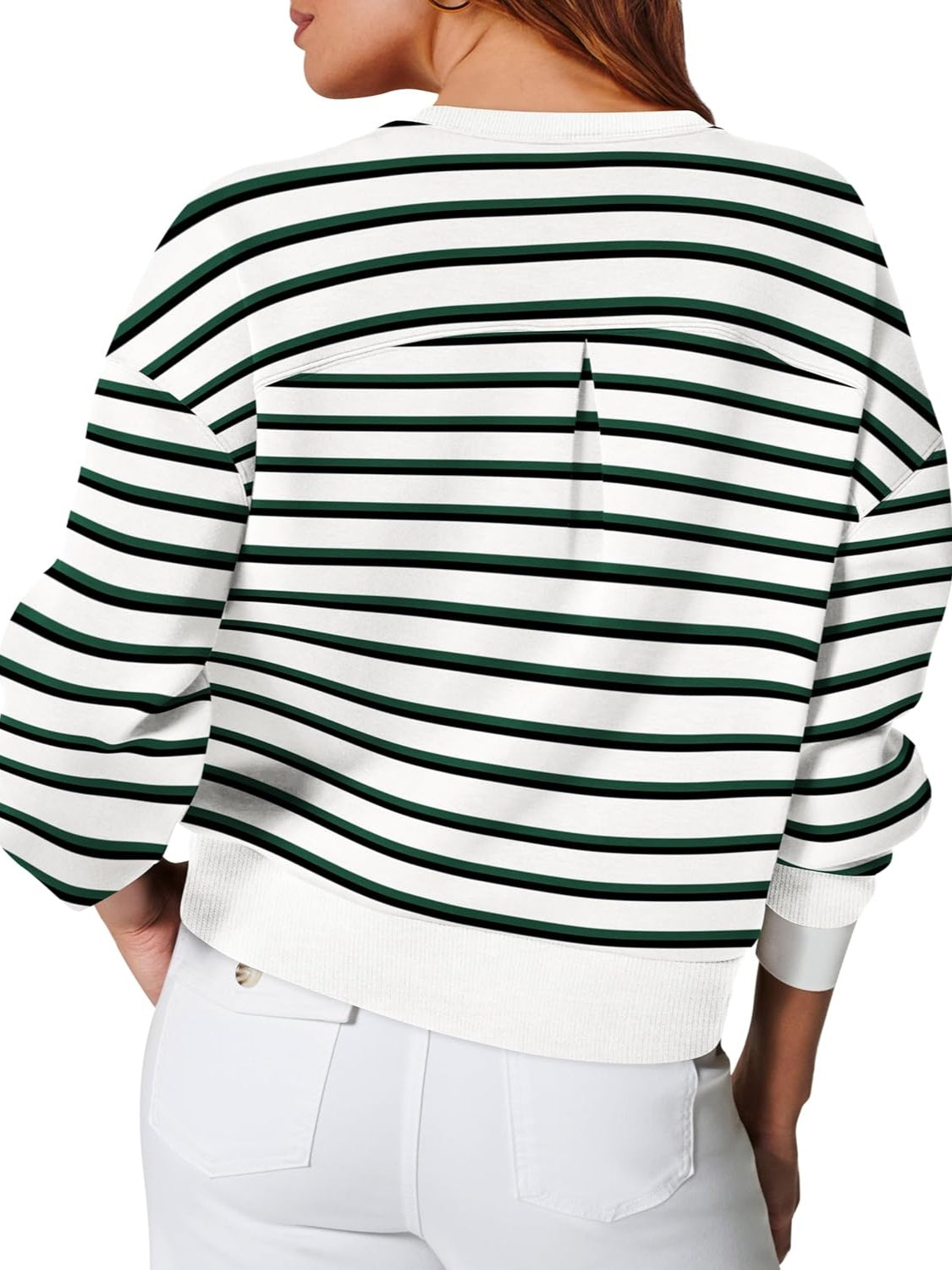 Andrea | Lovelet striped long sleeve crew neck sweatshirt