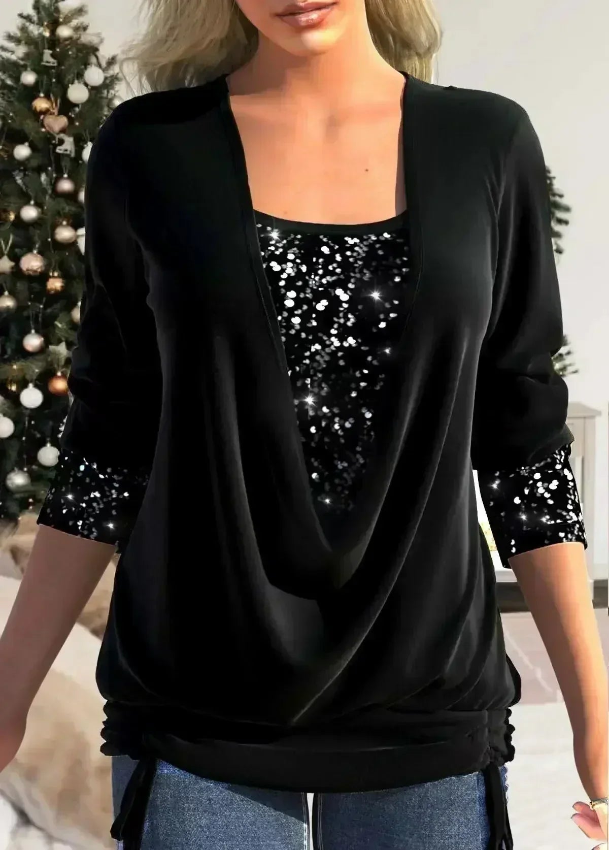 Luisa® | Velvet Blouse With Sequins