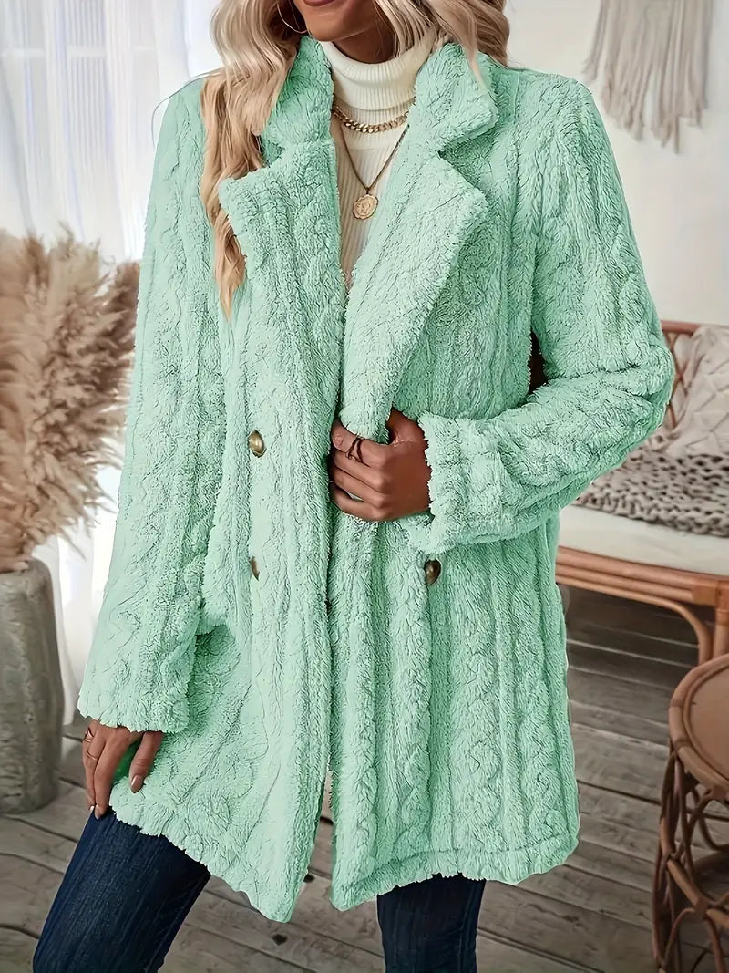Catherine® | Soft solid color thermal coat with long sleeves