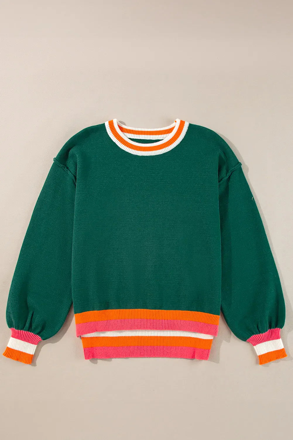 Mareike | Contrasting long-sleeved sweater with a crew neck