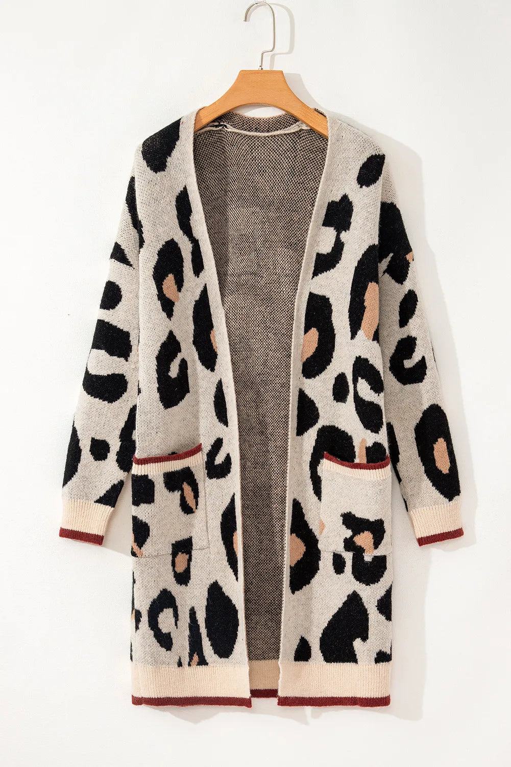 Lisette | Long sleeve leopard print open front cardigan