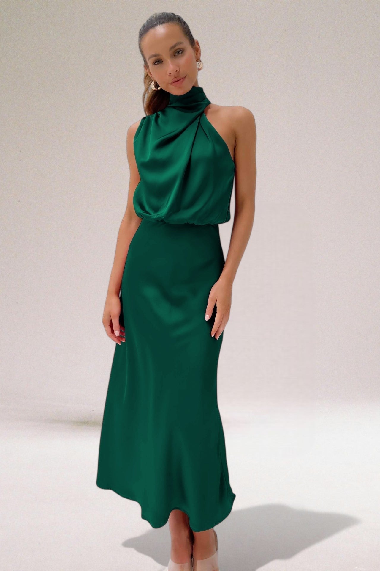 Flavia | Glamorous Dress with Halter Neckline