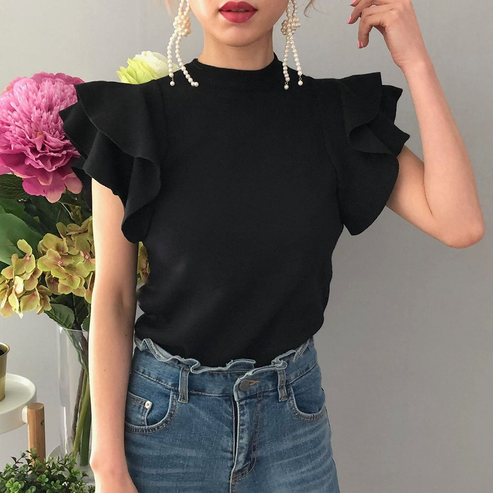 Maribel® | Fashionable Blouse Hemmed With Ruffles