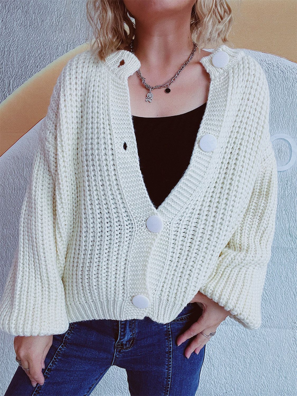 Adelheid | Long sleeve cardigan with buttons