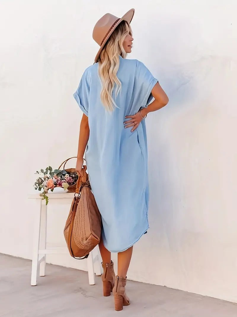 Carina® | Denim Dress Batwing Sleeves