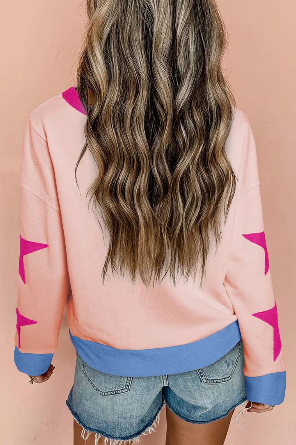 Annelies | Long sleeve sweatshirt with star contrast crew neck
