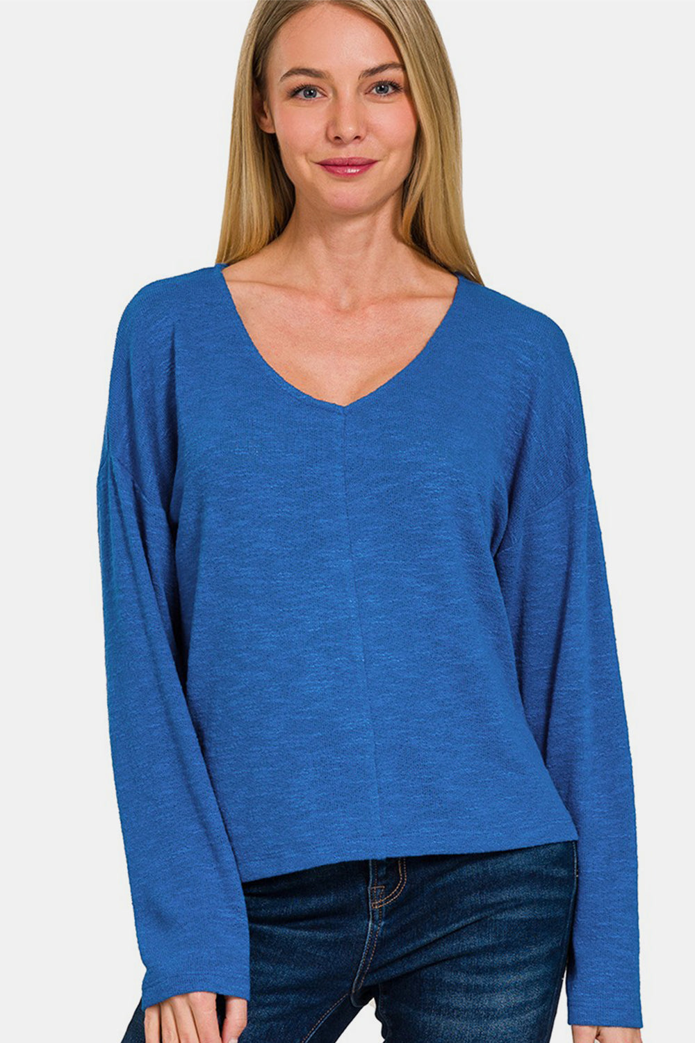 Anja | Long-sleeved T-shirt with low shoulders