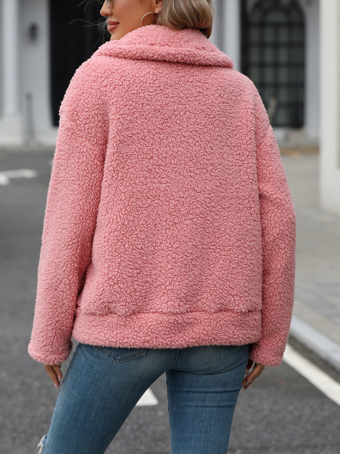 Simona | Long-sleeved plush zip-up jacket
